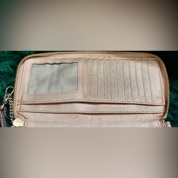 🩷💛 Michael Kors “Alex” Continental Wallet in Rose Gold Glitter - Picture 9 of 14